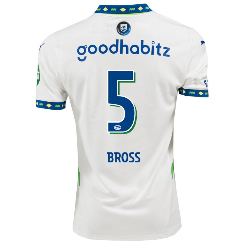 Danxen Uomo Maglia Melanie Bross #5 Bianco Blu Scuro Kit Gara Third 2024/25 Maglietta