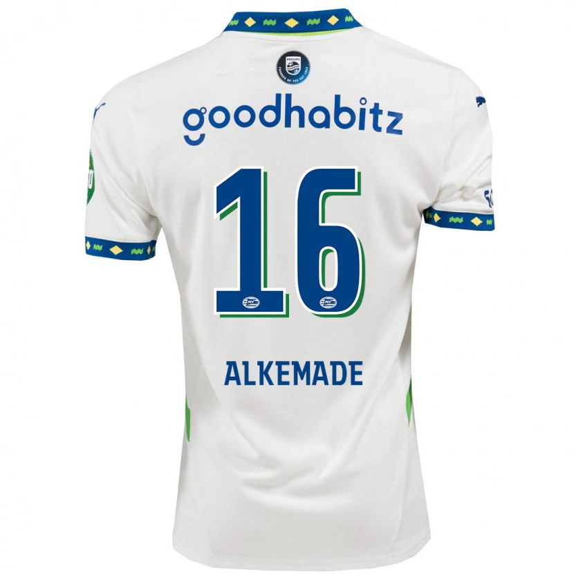 Danxen Uomo Maglia Lisan Alkemade #16 Bianco Blu Scuro Kit Gara Third 2024/25 Maglietta