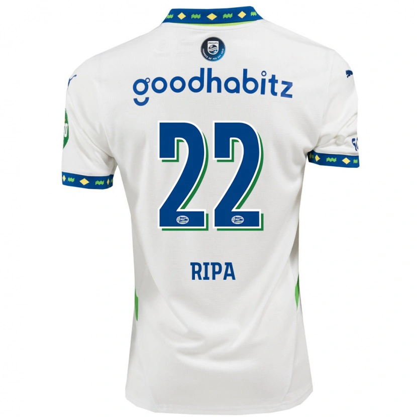 Danxen Uomo Maglia Chimera Ripa #22 Bianco Blu Scuro Kit Gara Third 2024/25 Maglietta