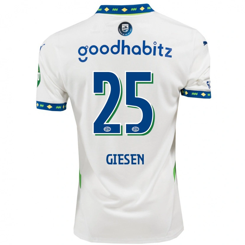 Danxen Uomo Maglia Suzanne Giesen #25 Bianco Blu Scuro Kit Gara Third 2024/25 Maglietta