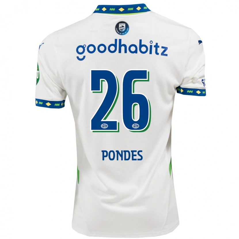 Danxen Uomo Maglia Moon Pondes #26 Bianco Blu Scuro Kit Gara Third 2024/25 Maglietta