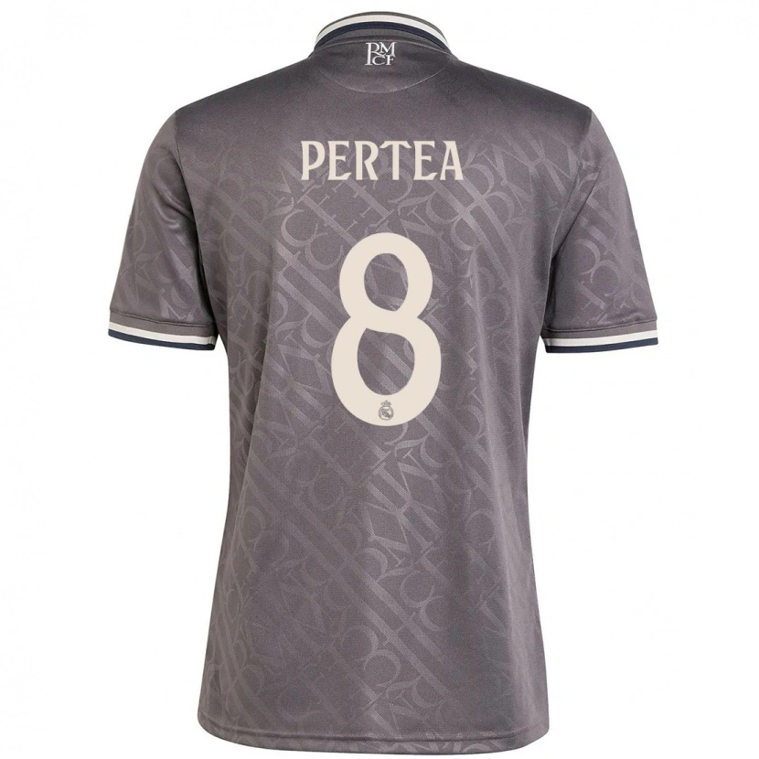Danxen Uomo Maglia Raul Pertea #8 Antracite Kit Gara Third 2024/25 Maglietta
