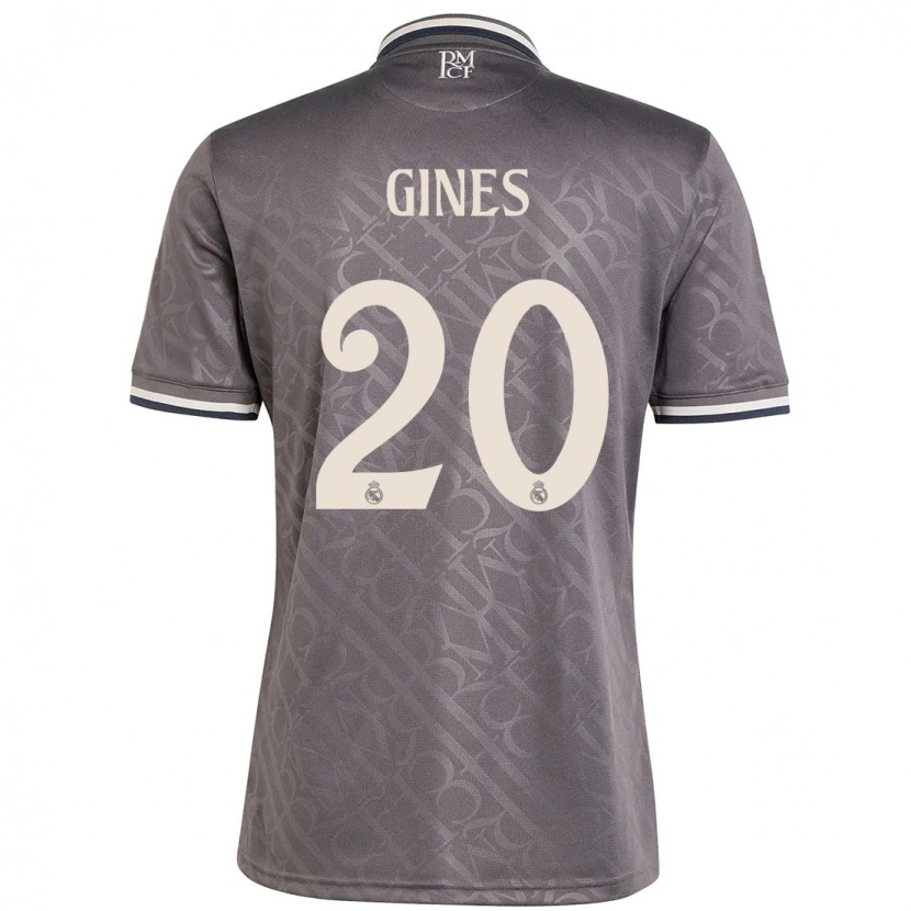 Danxen Uomo Maglia Álvaro Ginés #20 Antracite Kit Gara Third 2024/25 Maglietta