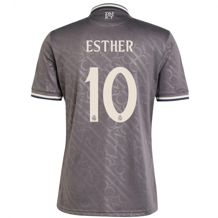 Danxen Uomo Maglia Esther Gonzalez #10 Antracite Kit Gara Third 2024/25 Maglietta