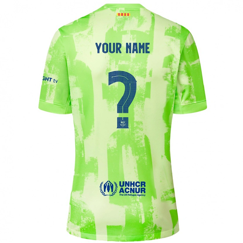 Danxen Uomo Maglia Il Tuo Nome #0 Lime Kit Gara Third 2024/25 Maglietta