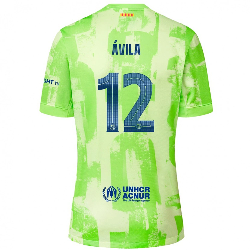 Danxen Uomo Maglia Dani Ávila #12 Lime Kit Gara Third 2024/25 Maglietta