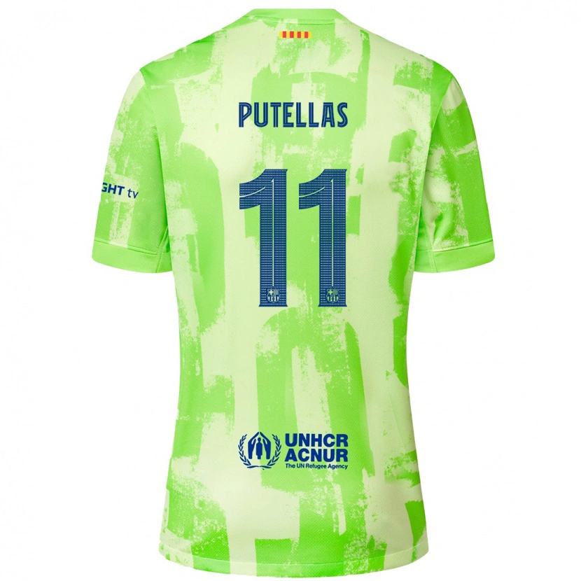 Danxen Uomo Maglia Alexia Putellas #11 Lime Kit Gara Third 2024/25 Maglietta