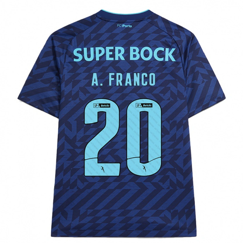 Danxen Uomo Maglia André Franco #20 Blu Navy Kit Gara Third 2024/25 Maglietta