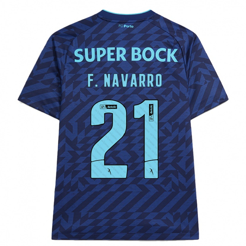 Danxen Uomo Maglia Fran Navarro #21 Blu Navy Kit Gara Third 2024/25 Maglietta
