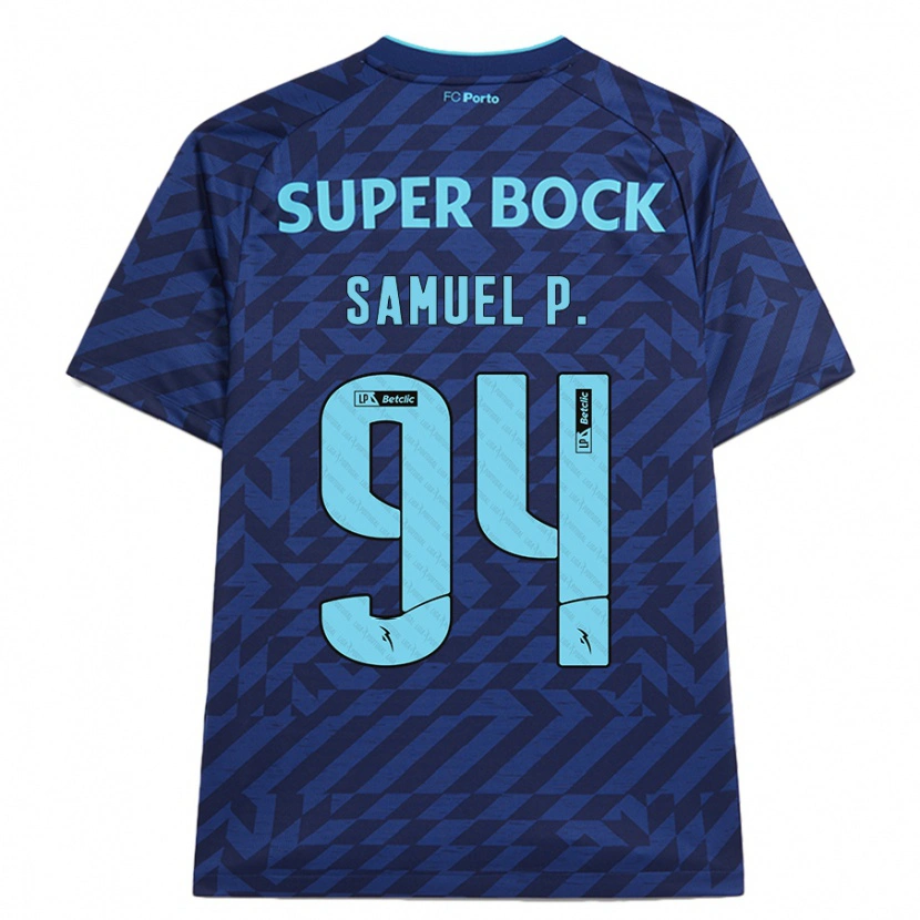 Danxen Uomo Maglia Samuel Portugal #94 Blu Navy Kit Gara Third 2024/25 Maglietta