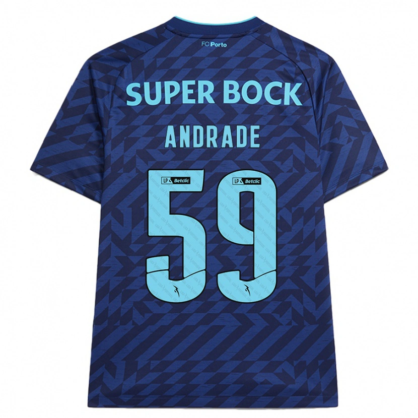 Danxen Uomo Maglia Tiago Andrade #59 Blu Navy Kit Gara Third 2024/25 Maglietta