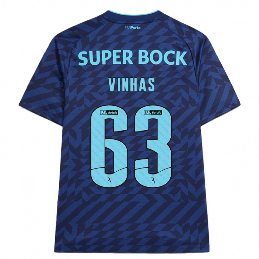 Danxen Uomo Maglia David Vinhas #63 Blu Navy Kit Gara Third 2024/25 Maglietta