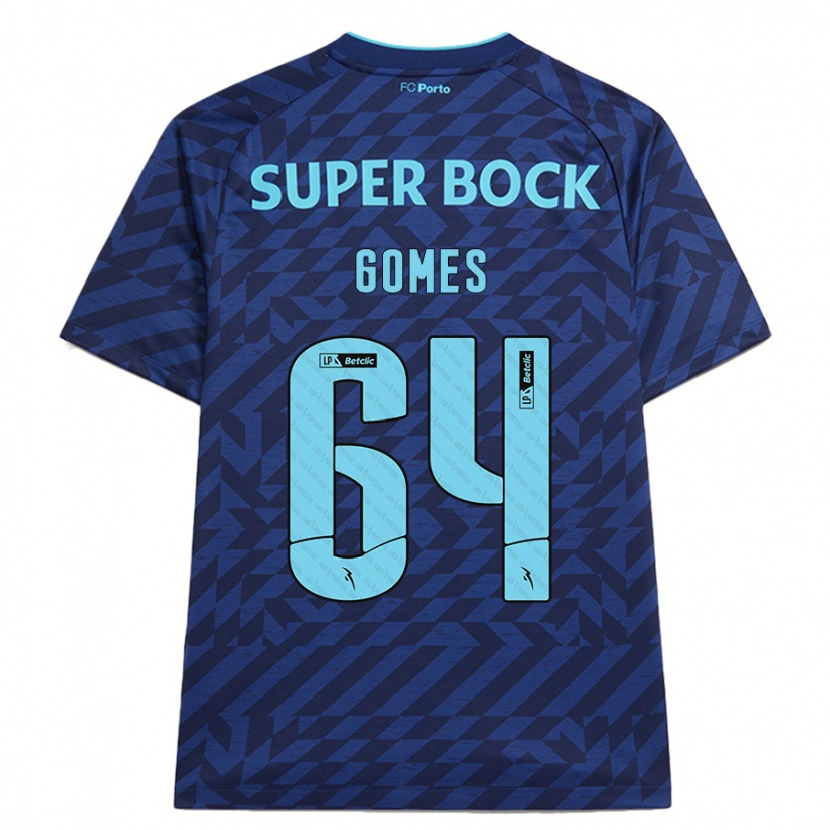 Danxen Uomo Maglia Luís Gomes #64 Blu Navy Kit Gara Third 2024/25 Maglietta