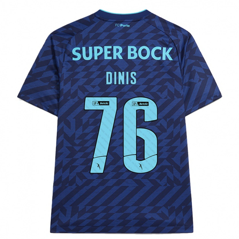 Danxen Uomo Maglia Dinis #76 Blu Navy Kit Gara Third 2024/25 Maglietta