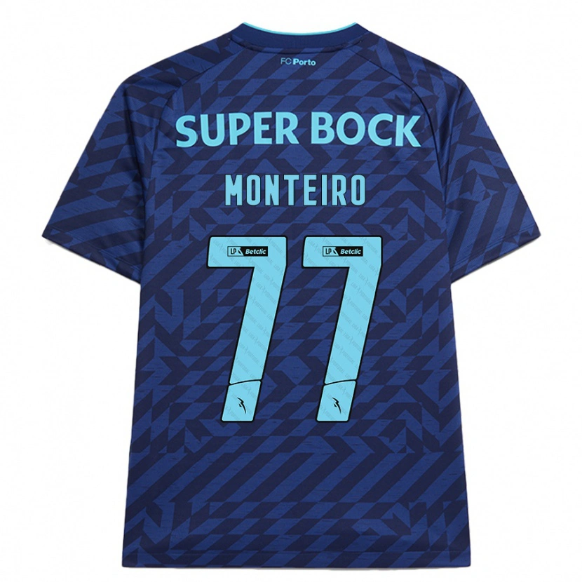 Danxen Uomo Maglia Rui Monteiro #77 Blu Navy Kit Gara Third 2024/25 Maglietta