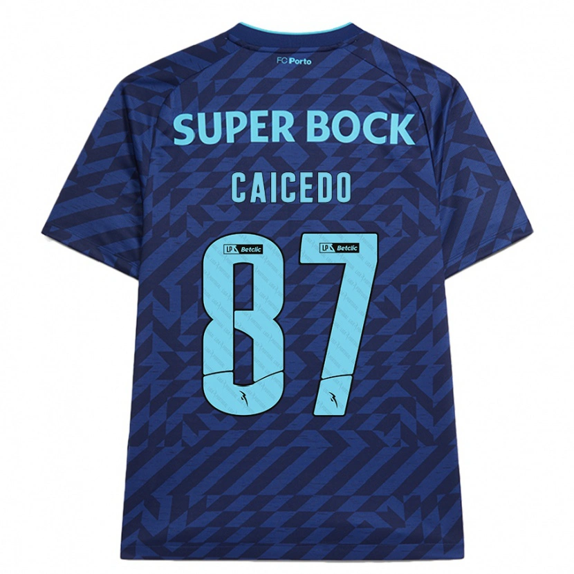 Danxen Uomo Maglia Brayan Caicedo #87 Blu Navy Kit Gara Third 2024/25 Maglietta