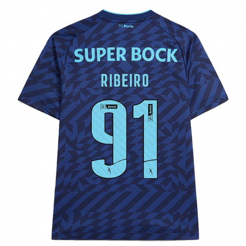Danxen Uomo Maglia Gonçalo Ribeiro #91 Blu Navy Kit Gara Third 2024/25 Maglietta