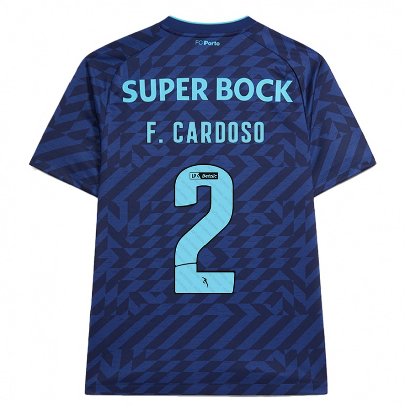 Danxen Uomo Maglia Fábio Cardoso #2 Blu Navy Kit Gara Third 2024/25 Maglietta