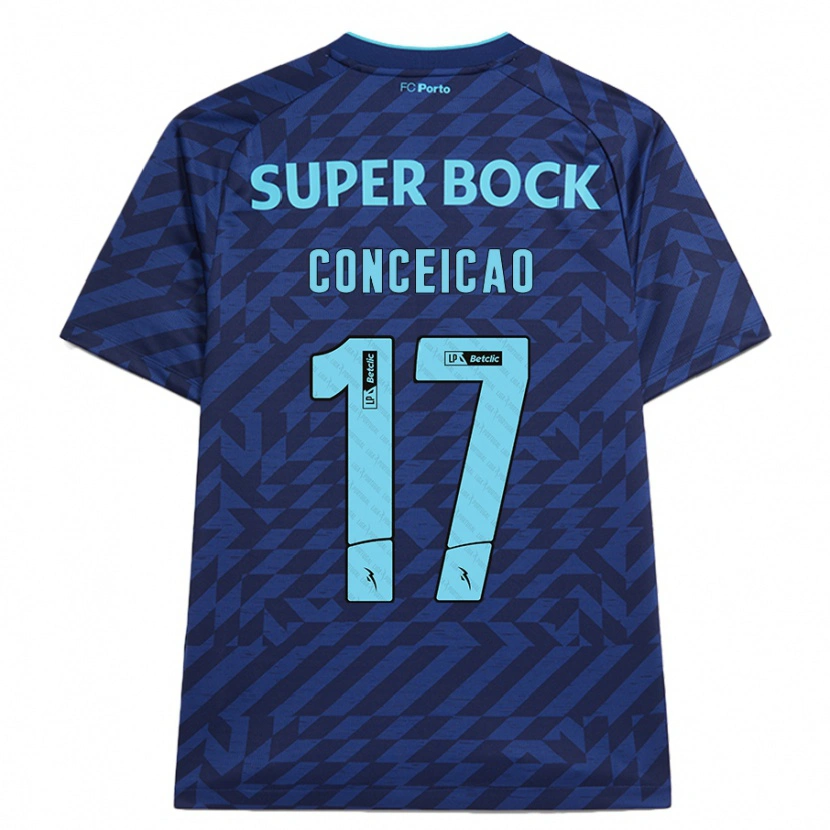Danxen Uomo Maglia Rodrigo Conceicao #17 Blu Navy Kit Gara Third 2024/25 Maglietta
