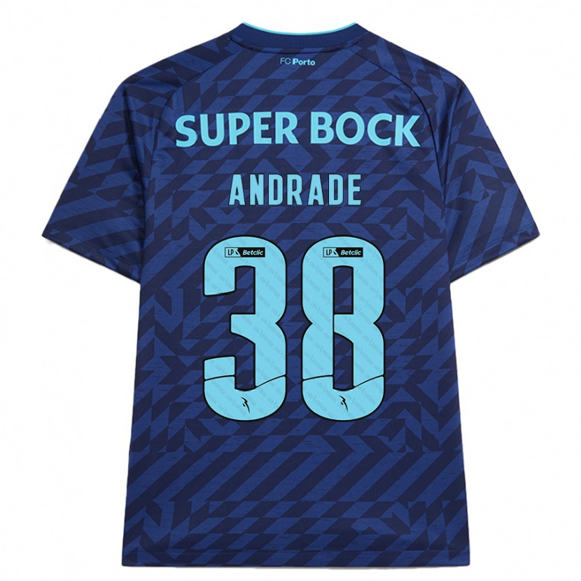 Danxen Uomo Maglia Fernando Andrade #38 Blu Navy Kit Gara Third 2024/25 Maglietta