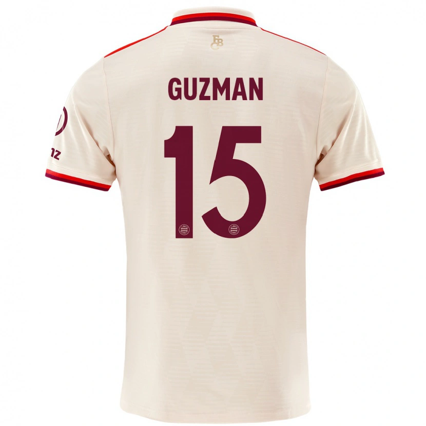 Danxen Uomo Maglia Ana María Guzmán #15 Lino Kit Gara Third 2024/25 Maglietta