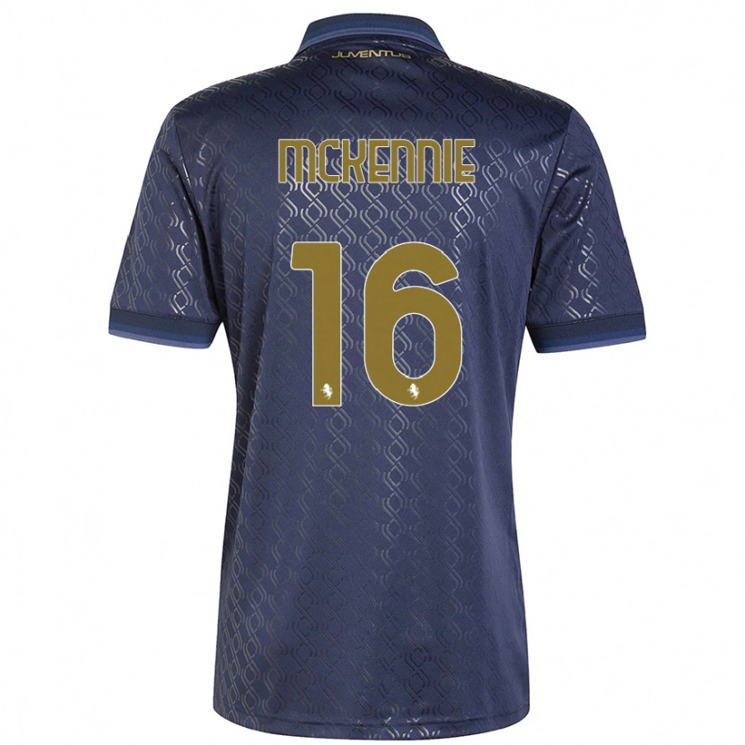 Danxen Uomo Maglia Weston Mckennie #16 Blu Navy Kit Gara Third 2024/25 Maglietta