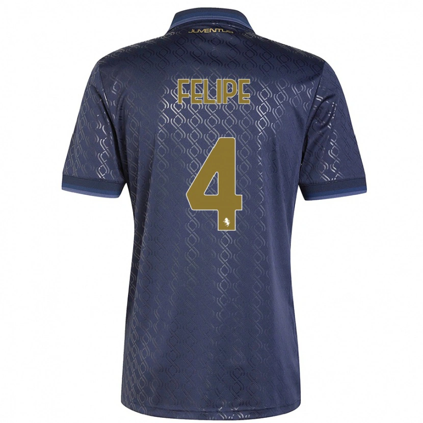Danxen Uomo Maglia Pedro Felipe #4 Blu Navy Kit Gara Third 2024/25 Maglietta