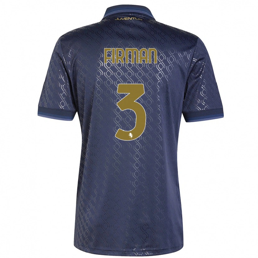 Danxen Uomo Maglia Andriy Firman #3 Blu Navy Kit Gara Third 2024/25 Maglietta