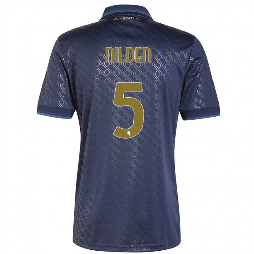 Danxen Uomo Maglia Amanda Nilden #5 Blu Navy Kit Gara Third 2024/25 Maglietta