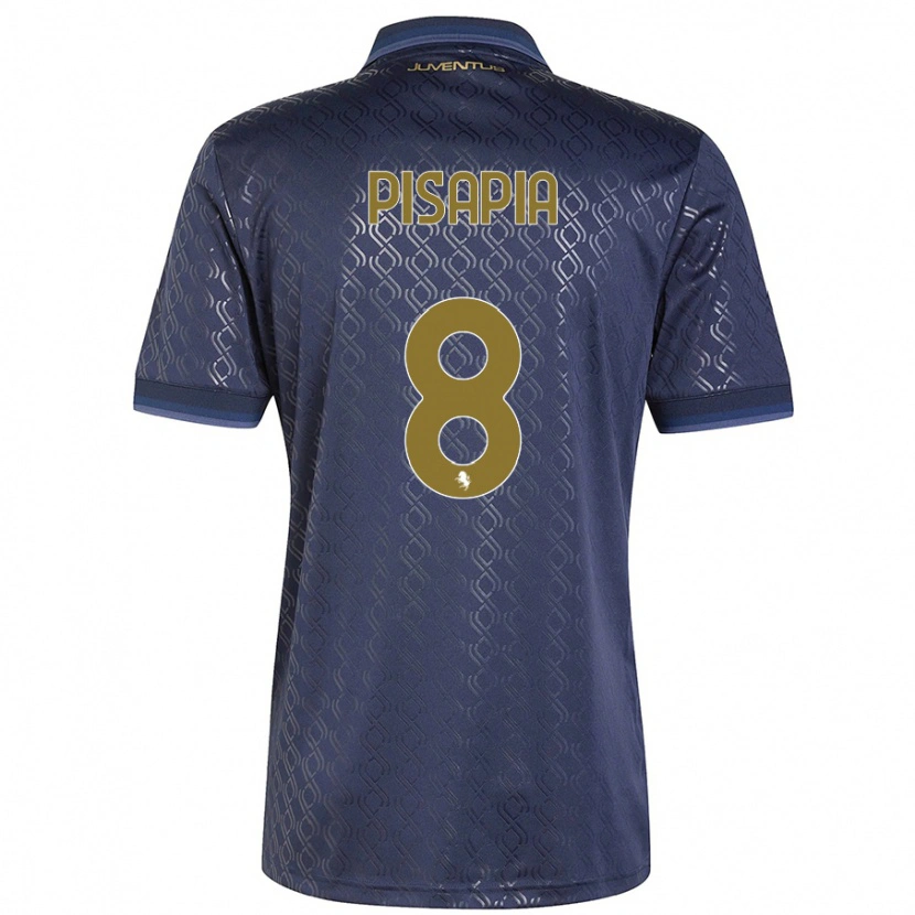 Danxen Uomo Maglia Luciano Pisapia #8 Blu Navy Kit Gara Third 2024/25 Maglietta