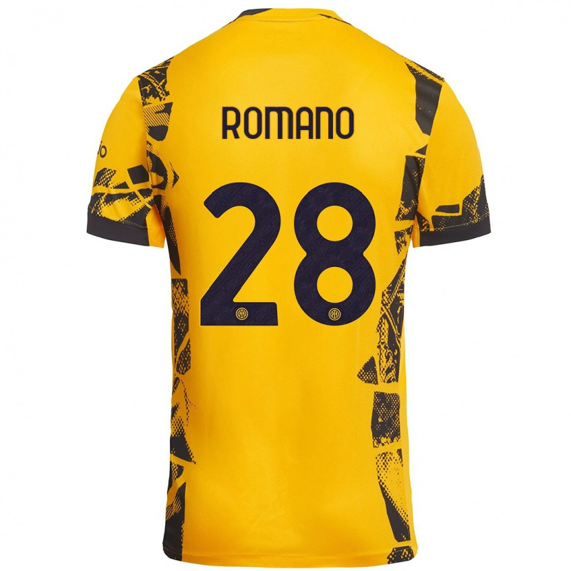Danxen Uomo Maglia Thiago Romano #28 Oro Nero Kit Gara Third 2024/25 Maglietta