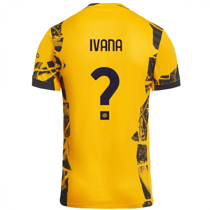 Danxen Uomo Maglia Ivana Andrés #0 Oro Nero Kit Gara Third 2024/25 Maglietta