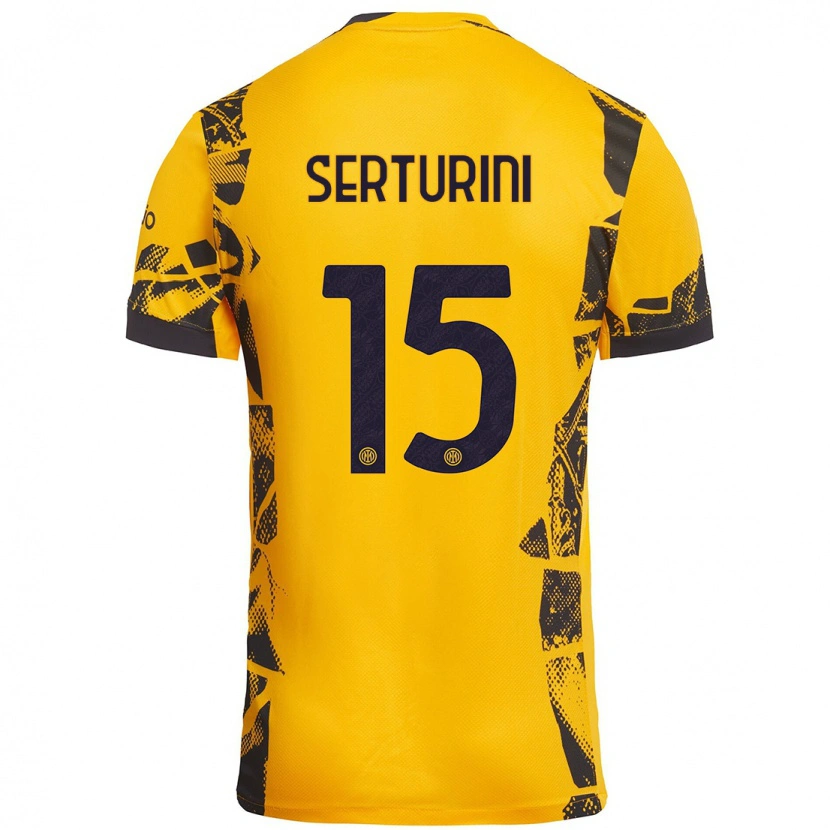 Danxen Uomo Maglia Annamaria Serturini #15 Oro Nero Kit Gara Third 2024/25 Maglietta