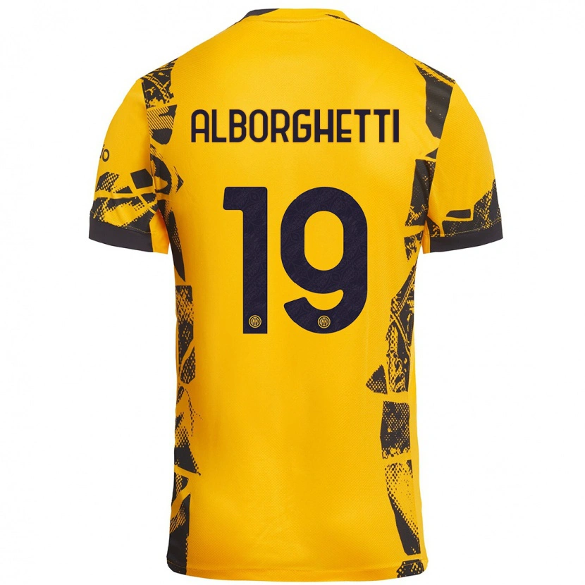 Danxen Uomo Maglia Lisa Alborghetti #19 Oro Nero Kit Gara Third 2024/25 Maglietta