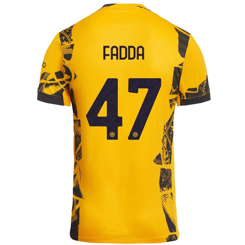 Danxen Uomo Maglia Paola Fadda #47 Oro Nero Kit Gara Third 2024/25 Maglietta