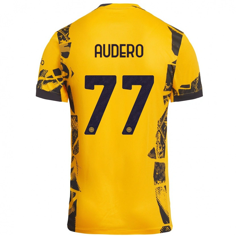 Danxen Uomo Maglia Emil Audero #77 Oro Nero Kit Gara Third 2024/25 Maglietta