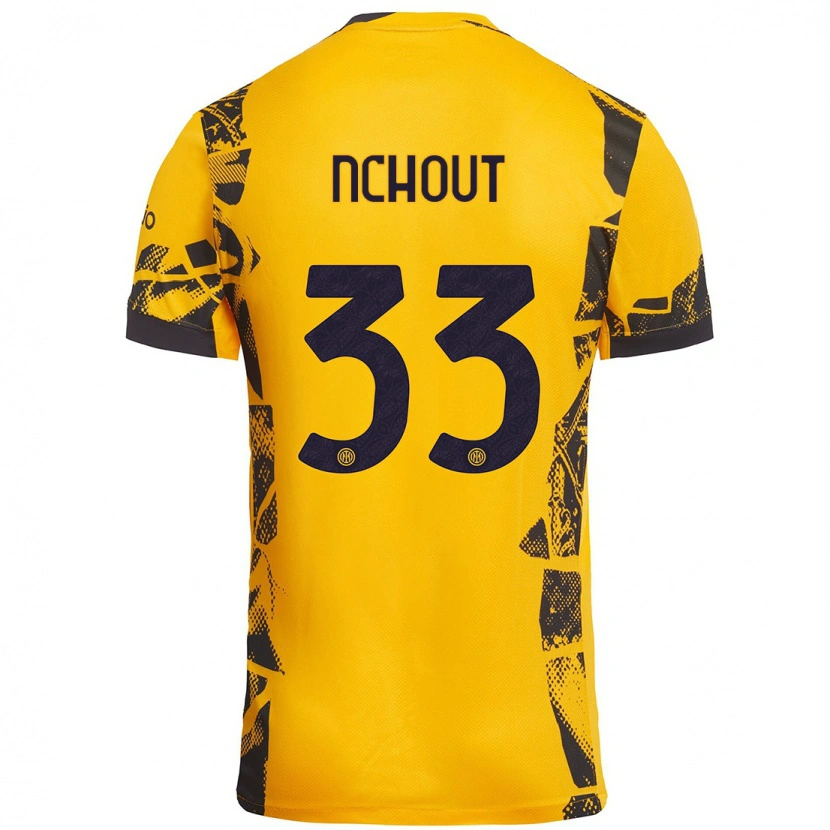 Danxen Uomo Maglia Ajara Nchout #33 Oro Nero Kit Gara Third 2024/25 Maglietta