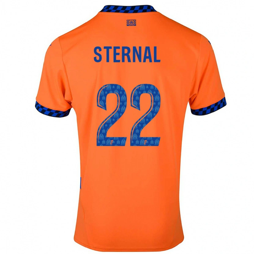 Danxen Uomo Maglia Enzo Sternal #22 Arancione Blu Scuro Kit Gara Third 2024/25 Maglietta