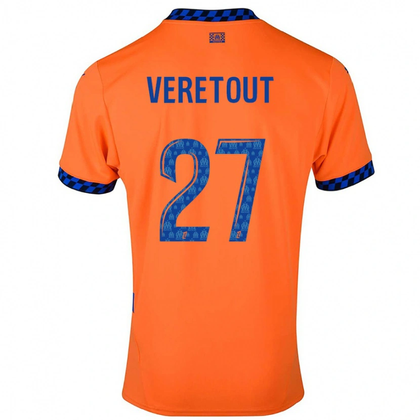 Danxen Uomo Maglia Jordan Veretout #27 Arancione Blu Scuro Kit Gara Third 2024/25 Maglietta