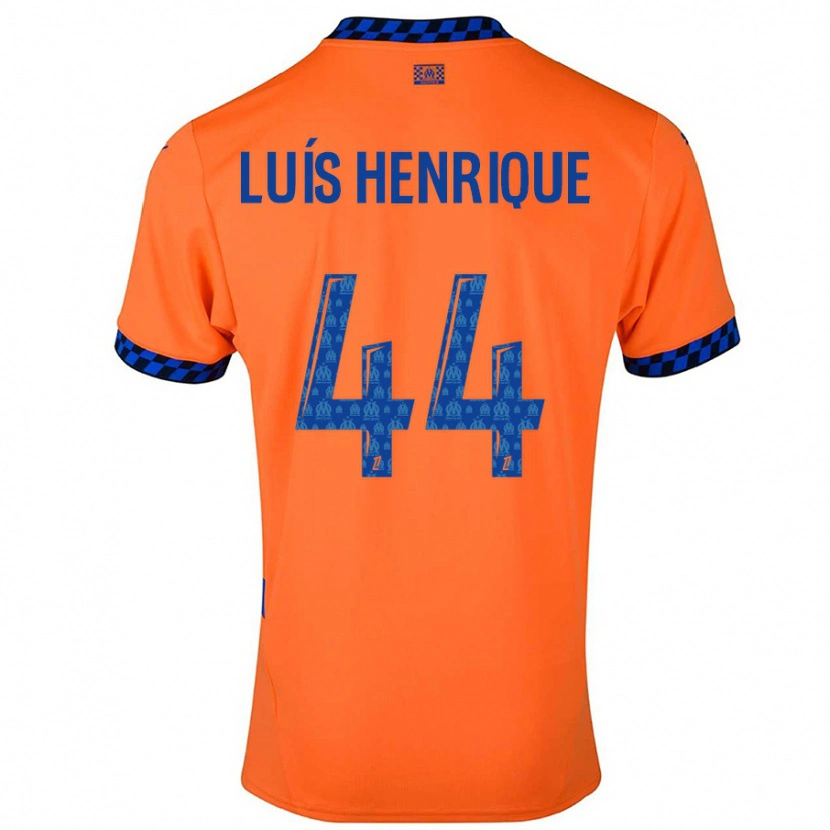 Danxen Uomo Maglia Luis Henrique #44 Arancione Blu Scuro Kit Gara Third 2024/25 Maglietta