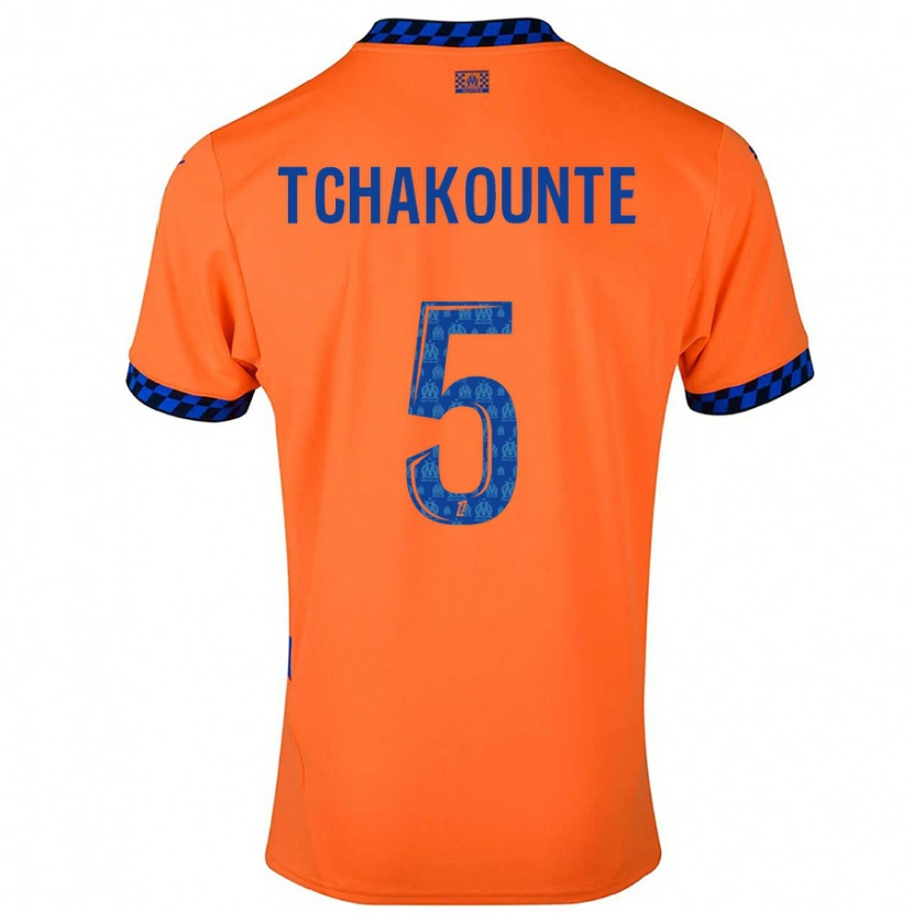Danxen Uomo Maglia Annaëlle Tchakounté #5 Arancione Blu Scuro Kit Gara Third 2024/25 Maglietta
