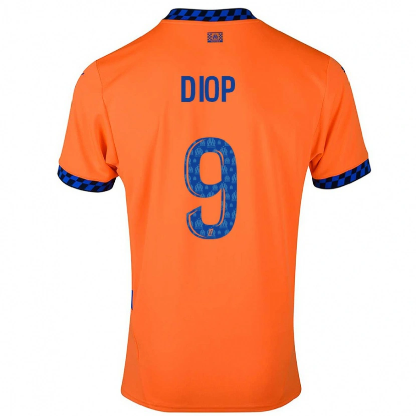 Danxen Uomo Maglia Mama Diop #9 Arancione Blu Scuro Kit Gara Third 2024/25 Maglietta