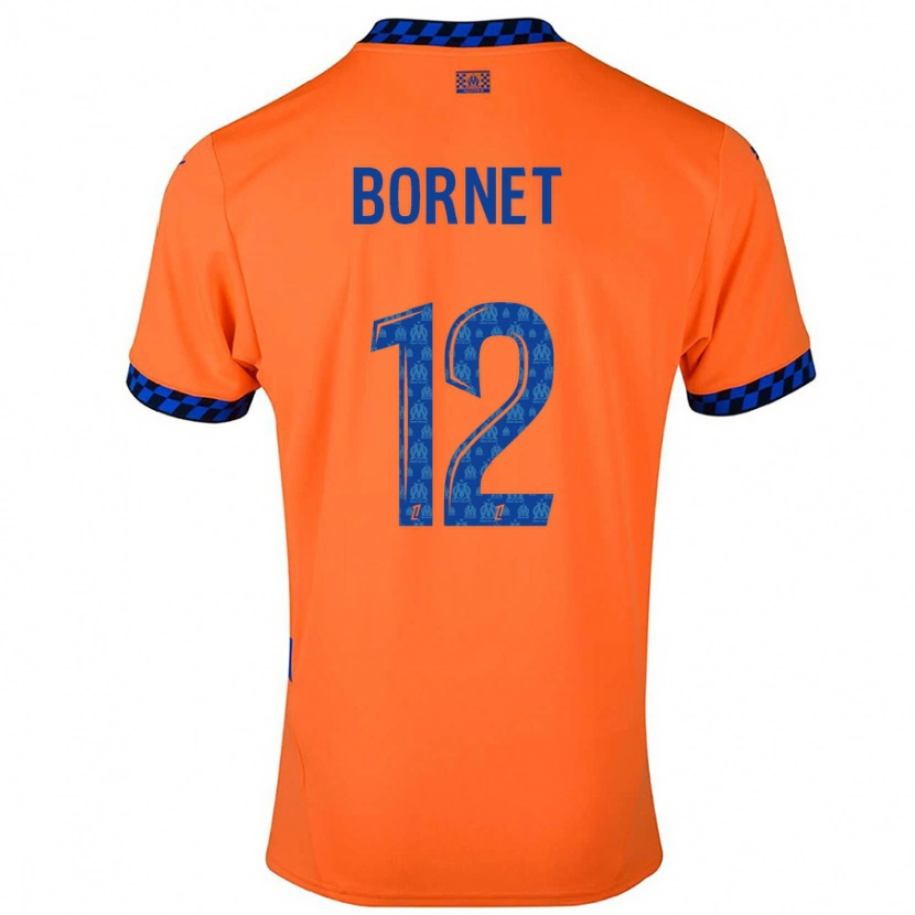 Danxen Uomo Maglia Camille Bornet #12 Arancione Blu Scuro Kit Gara Third 2024/25 Maglietta