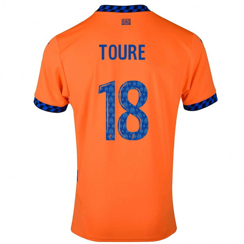 Danxen Uomo Maglia Isaak Toure #18 Arancione Blu Scuro Kit Gara Third 2024/25 Maglietta