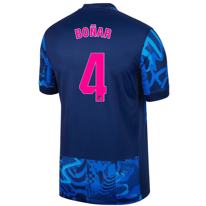 Danxen Uomo Maglia Javier Boñar #4 Blu Reale Kit Gara Third 2024/25 Maglietta