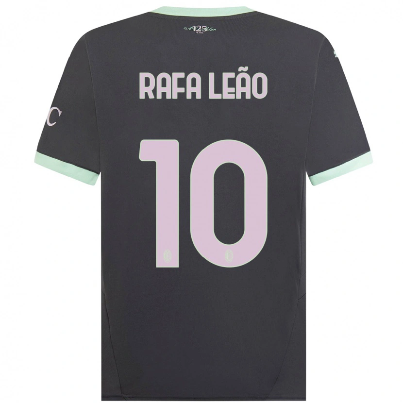 Danxen Uomo Maglia Rafael Leão #10 Grigio Kit Gara Third 2024/25 Maglietta