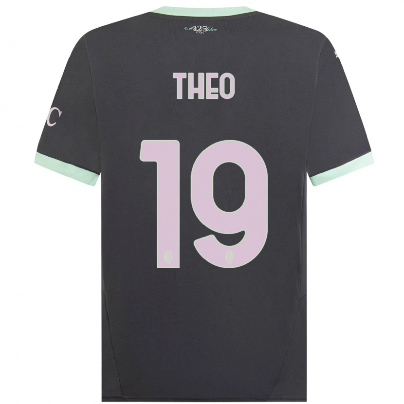 Danxen Uomo Maglia Theo Hernández #19 Grigio Kit Gara Third 2024/25 Maglietta