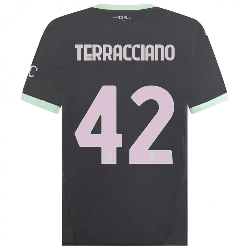 Danxen Uomo Maglia Filippo Terracciano #42 Grigio Kit Gara Third 2024/25 Maglietta