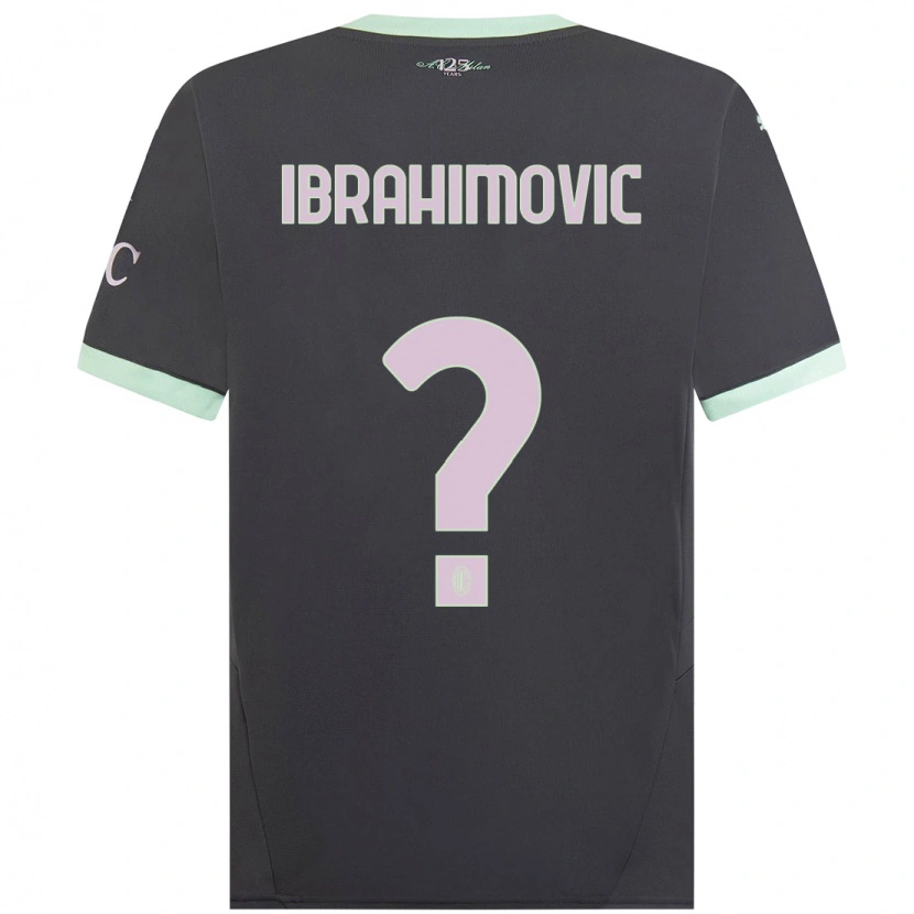 Danxen Uomo Maglia Vincent Ibrahimovic #0 Grigio Kit Gara Third 2024/25 Maglietta