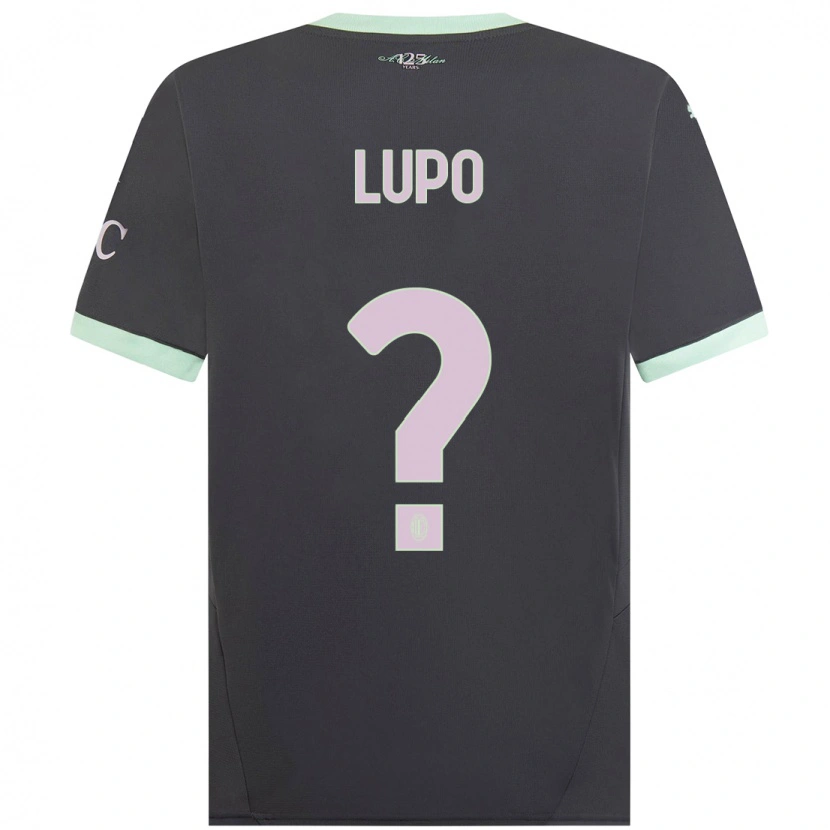 Danxen Uomo Maglia Simone Lupo #0 Grigio Kit Gara Third 2024/25 Maglietta